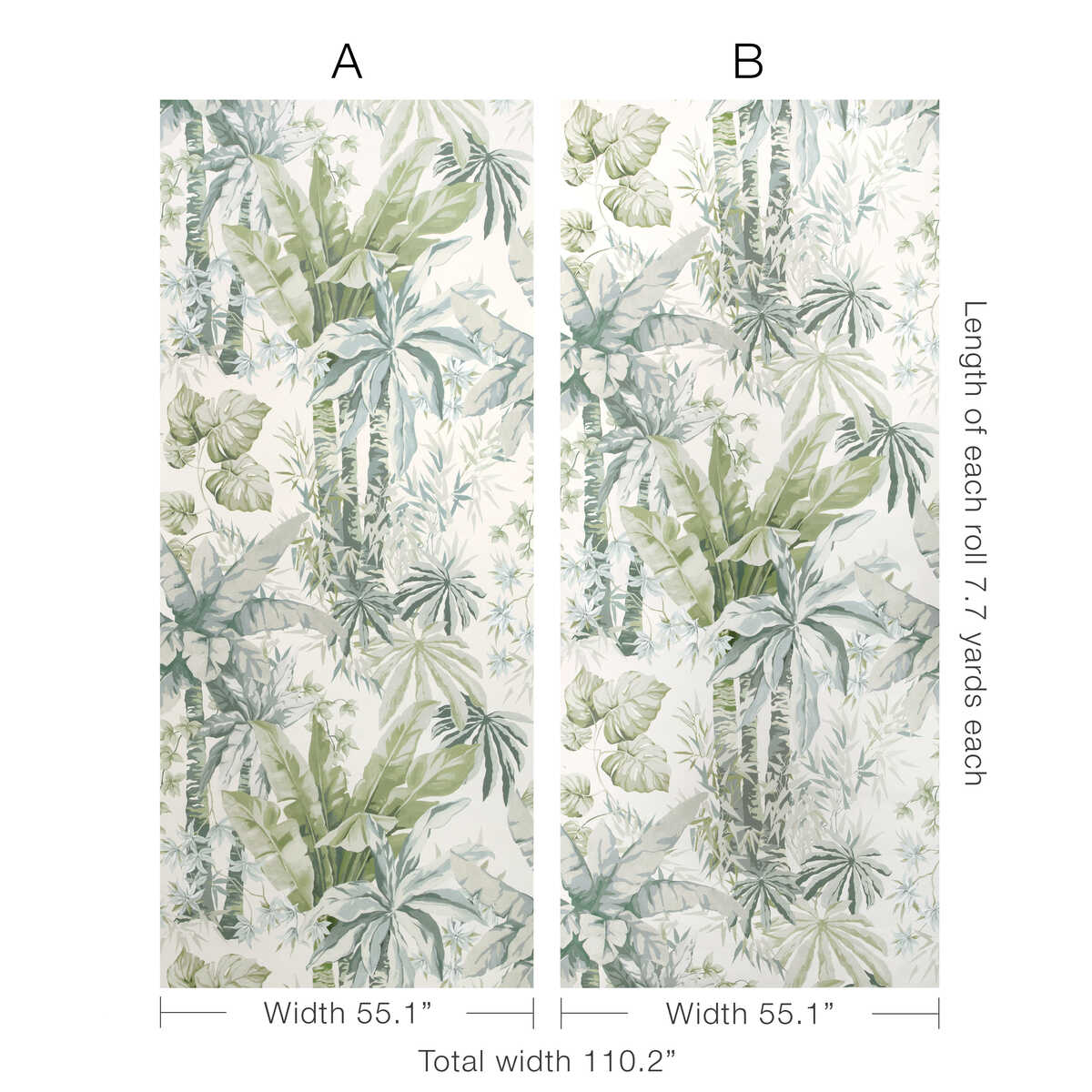 Junglewood Pnl - Blue Sage - KRAVET COUTURE Wallpaper