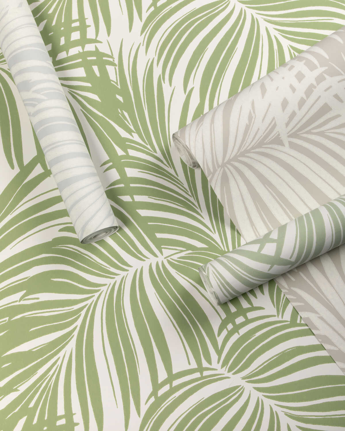 Palm Leaf Wp - Verde - KRAVET COUTURE Wallpaper