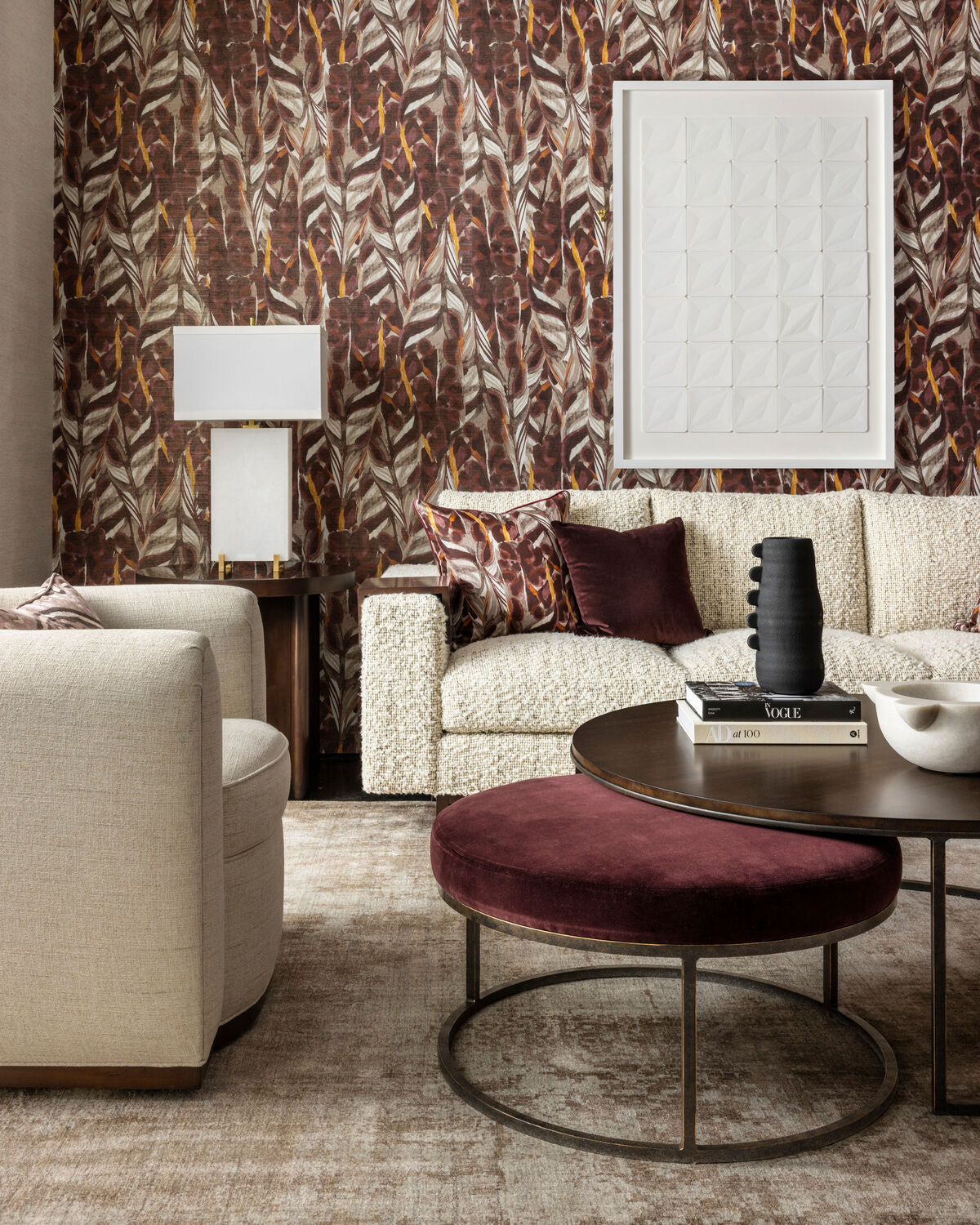 Caspia Wp - Mulberry - Kravet Couture Wallpaper