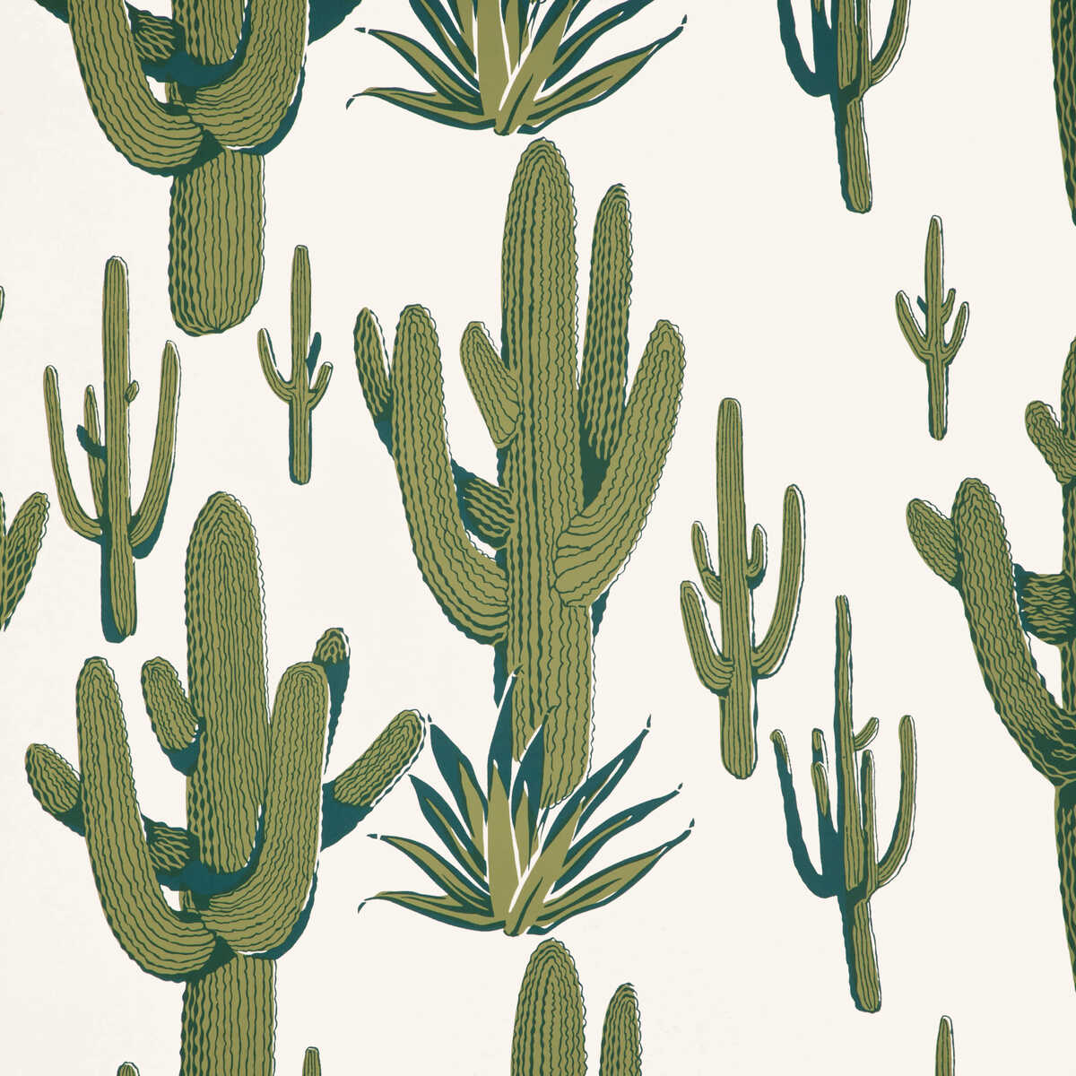 Cacti Land Wp - Agave - KRAVET COUTURE Papel pintado