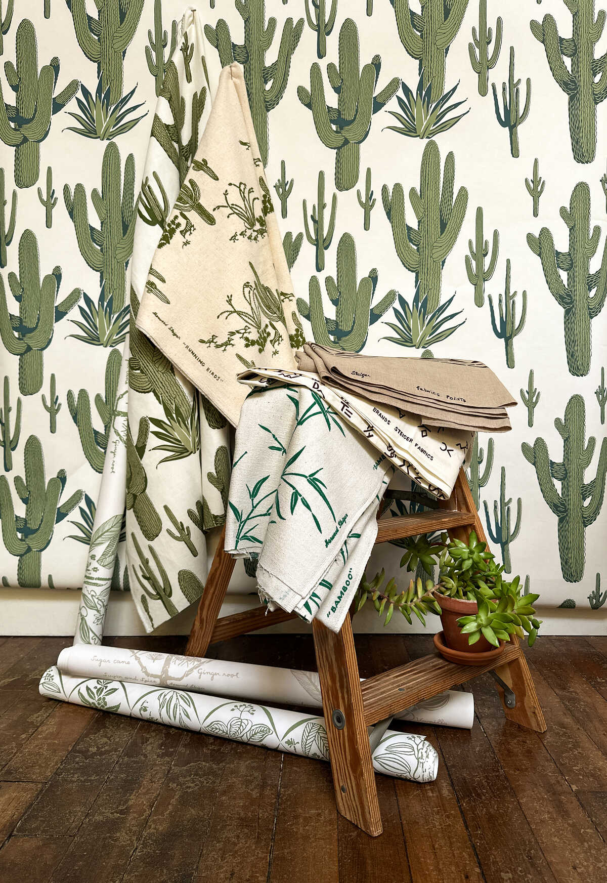 Cacti Land Wp - Agave - KRAVET COUTURE Papel pintado
