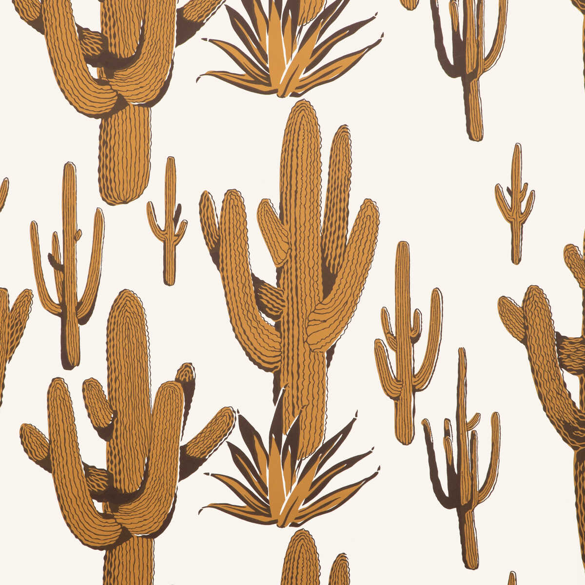 Cacti Land Wp - Saffron - KRAVET COUTURE Papel pintado