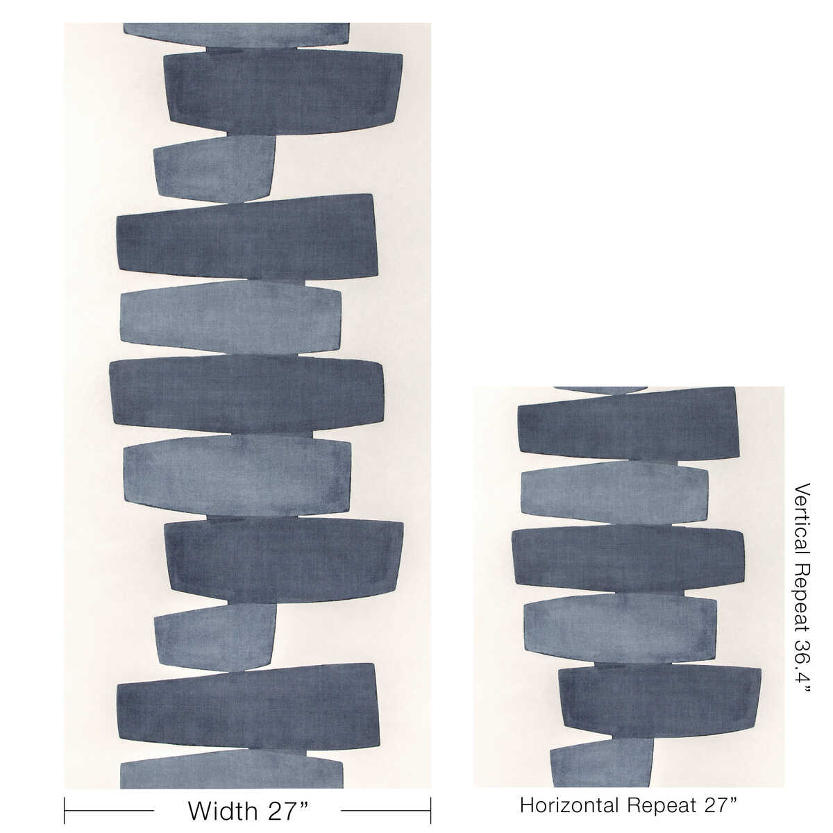 Stacked Wp - Indigo - KRAVET COUTURE Papel pintado