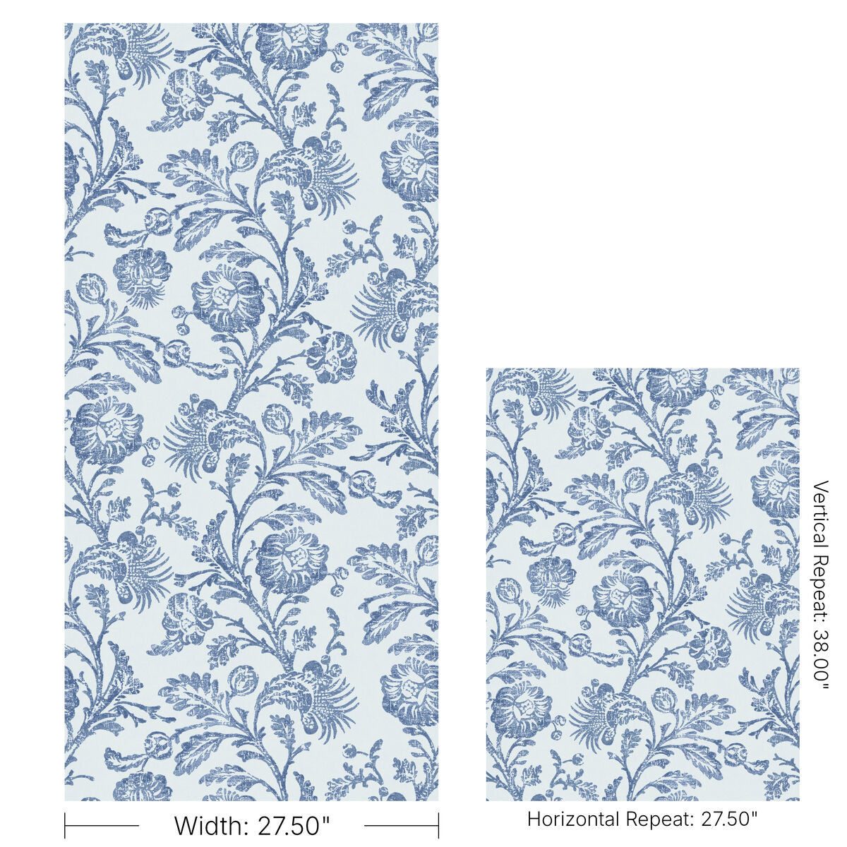 Eunice Vine Wp - Boca Blue - Kravet Couture Wallpaper