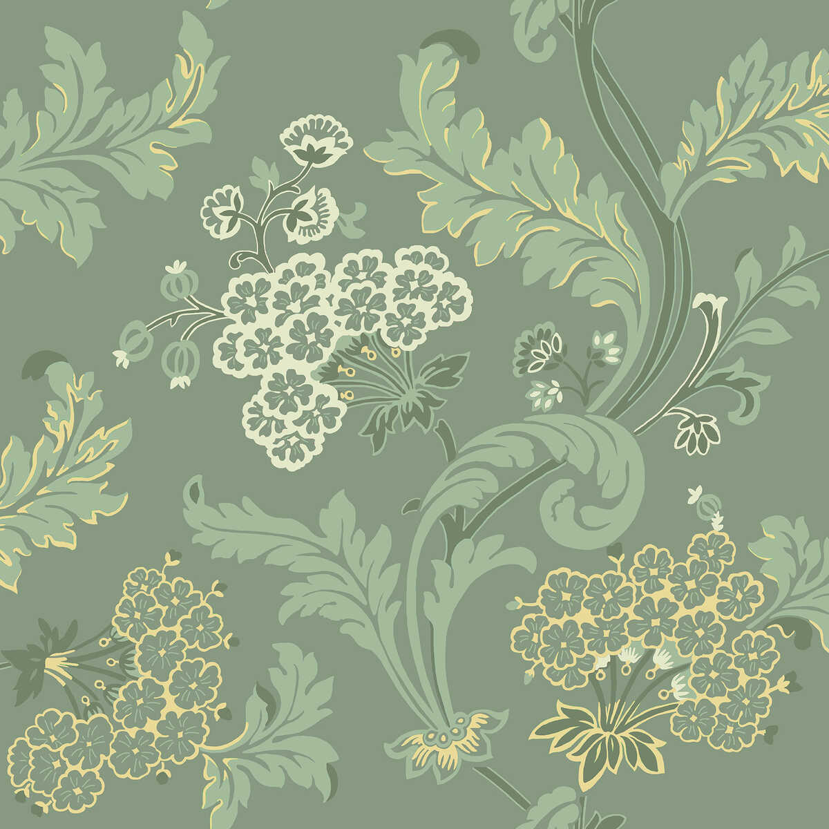 Emma - Shady Green - WINFIELD THYBONY Papel pintado