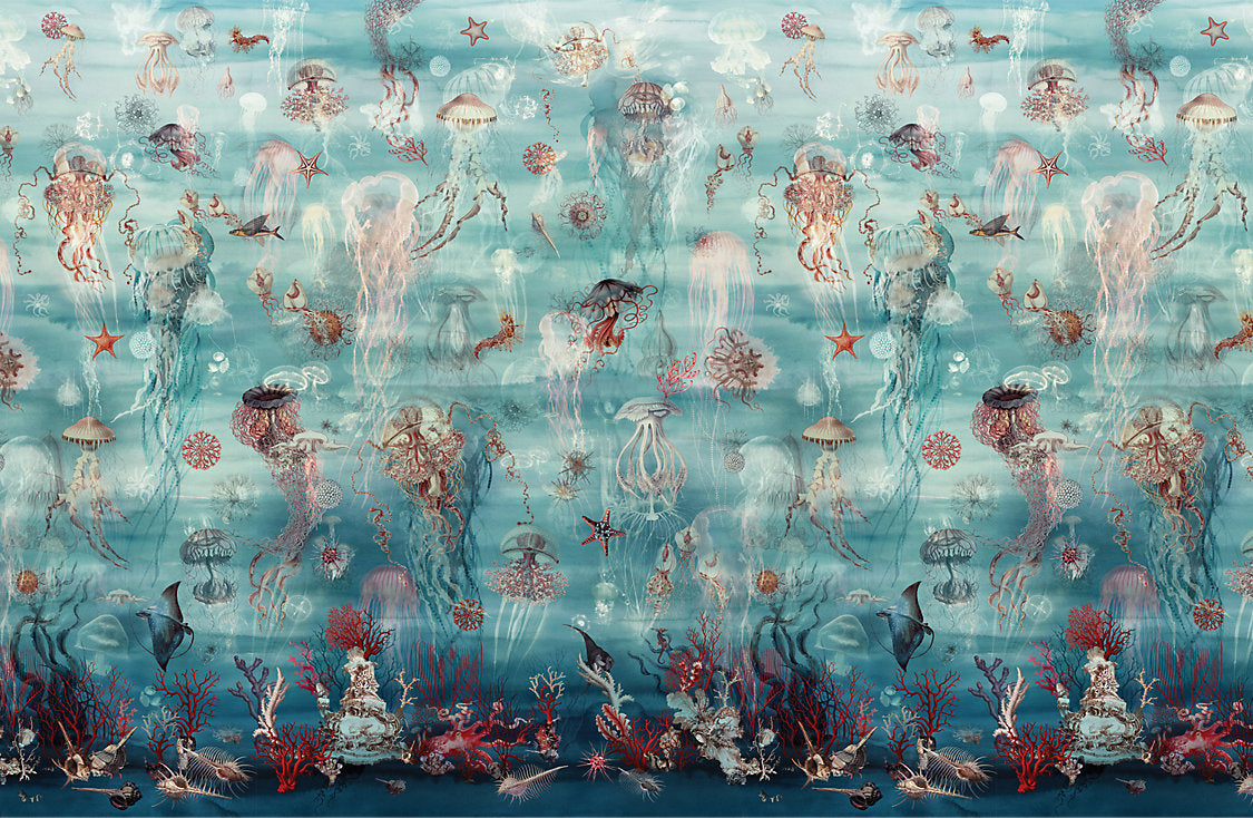Abyssal | Mural - Ocean - Scalamandre Wallpaper