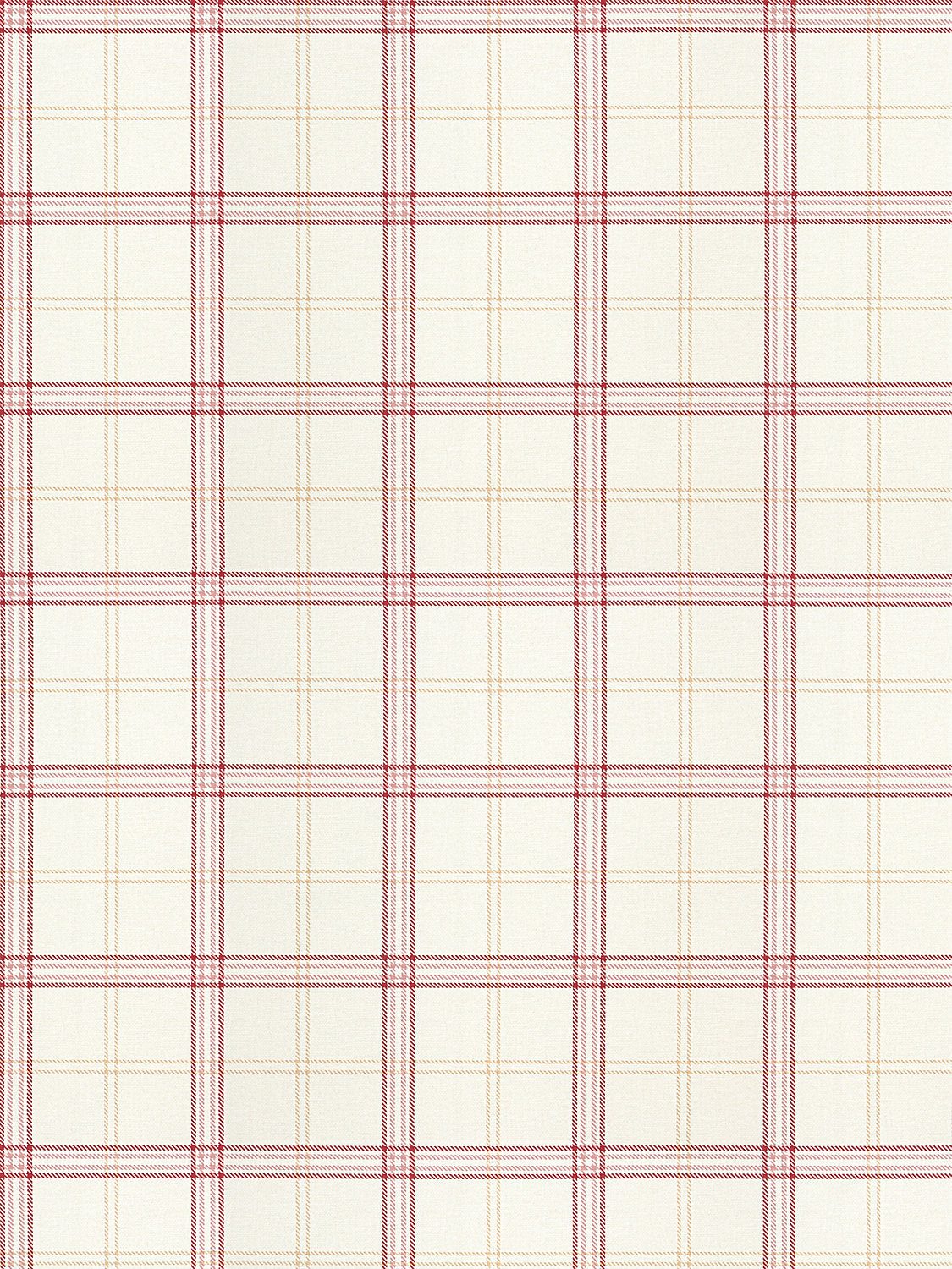 Ezra Plaid - Strawberry - Scalamandre Wallpaper