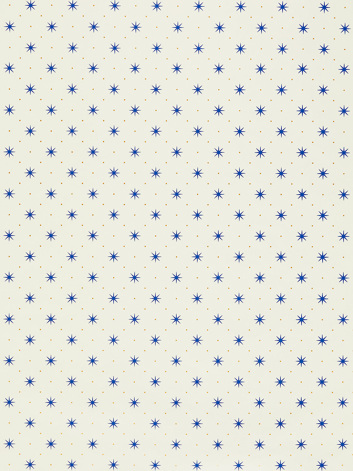 Trixie - Blue & Gold On White - Scalamandre Wallpaper