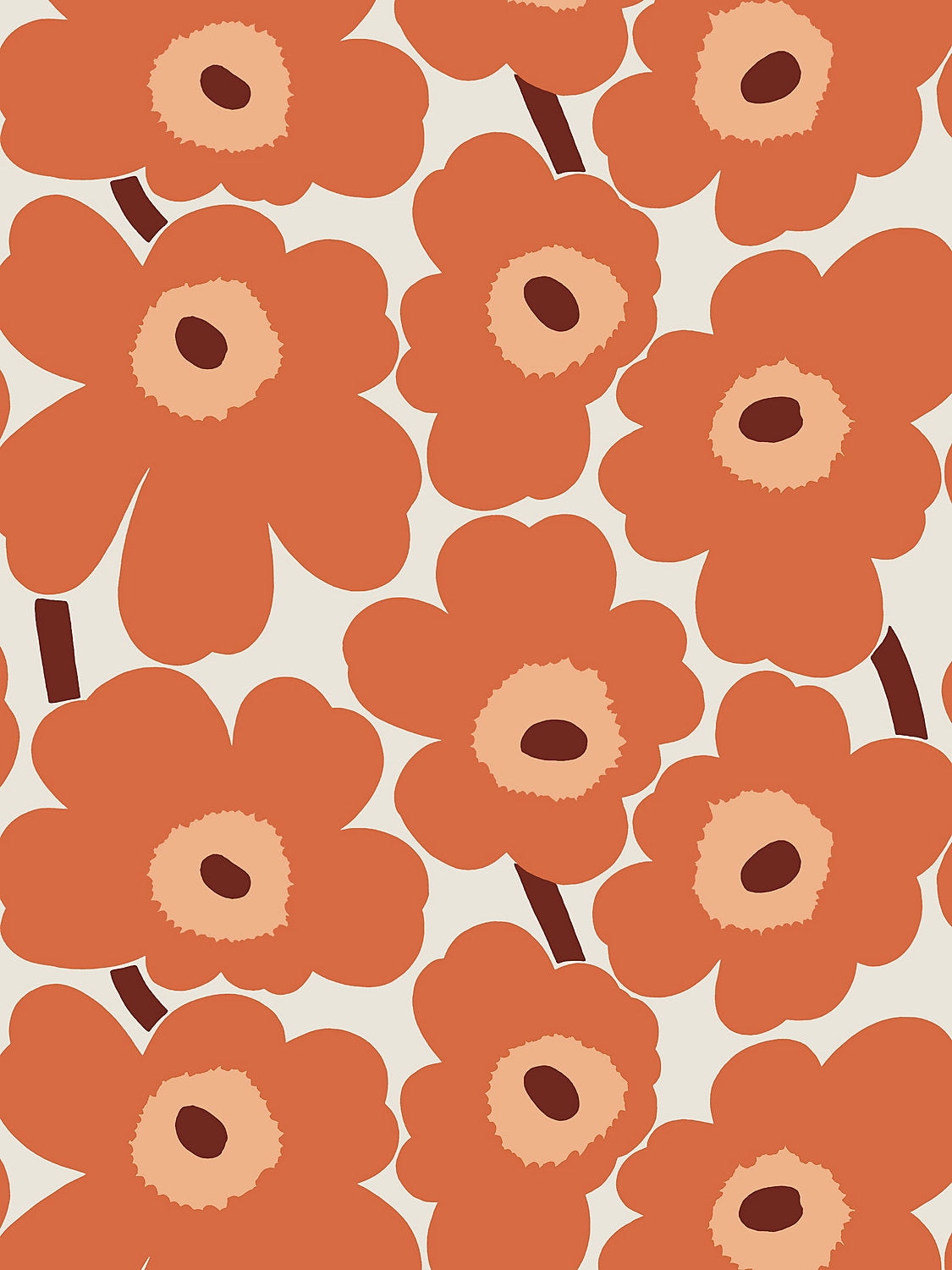 UNIKKO Tangerine WJ2 25100 0001 - Marimekko Wallcovering