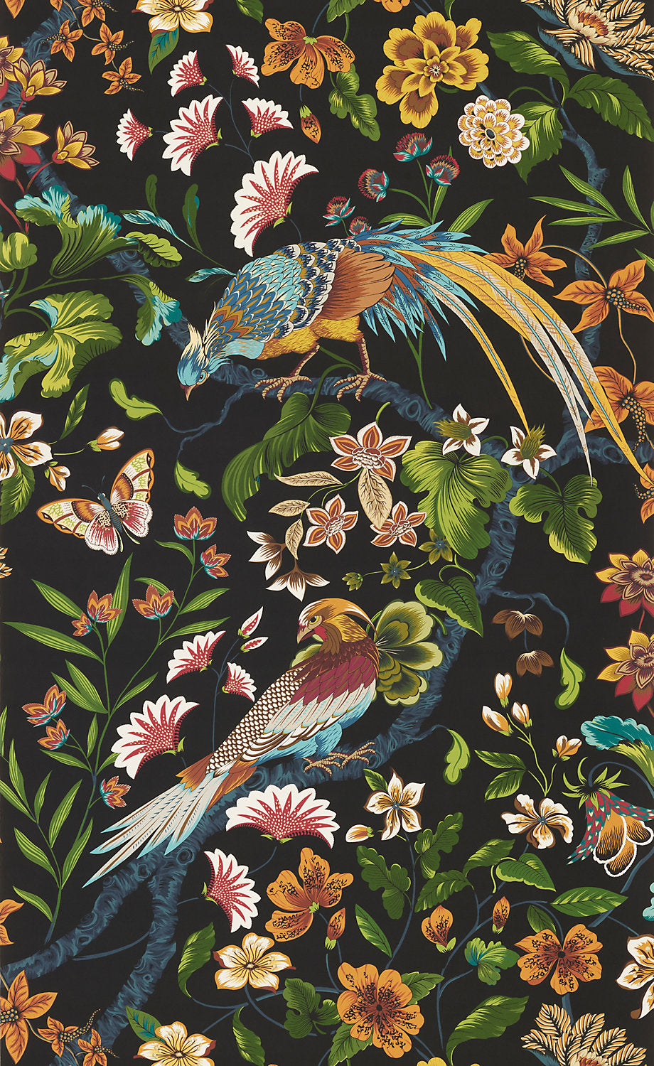 Botany Bay | Wallcovering - Black Ruby - Scalamandre Wallpaper