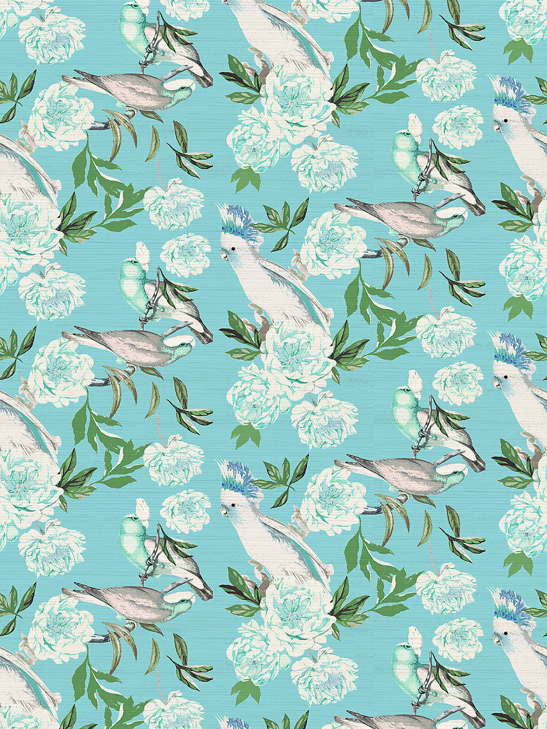 Peony Inspira - Azur - Scalamandre Wallpaper