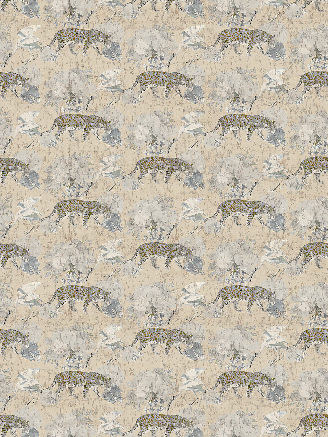 Leopard Walk - Cream - Scalamandre Wallpaper