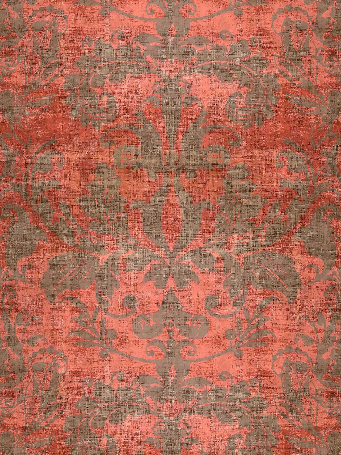 Palace Damask - Clay - Scalamandre Wallpaper