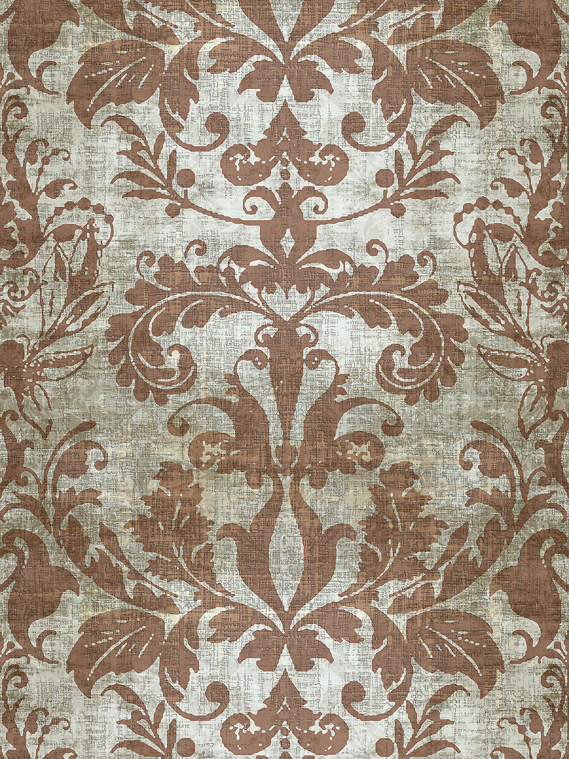 Palace Damask - Silver - Scalamandre Wallpaper