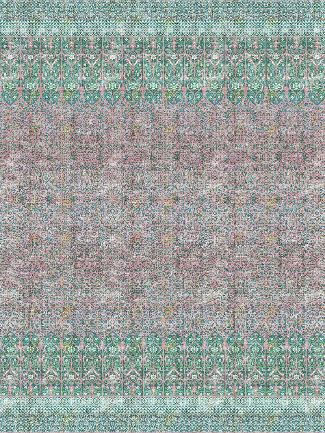 Iznik Overdye | Panel - Green Pink