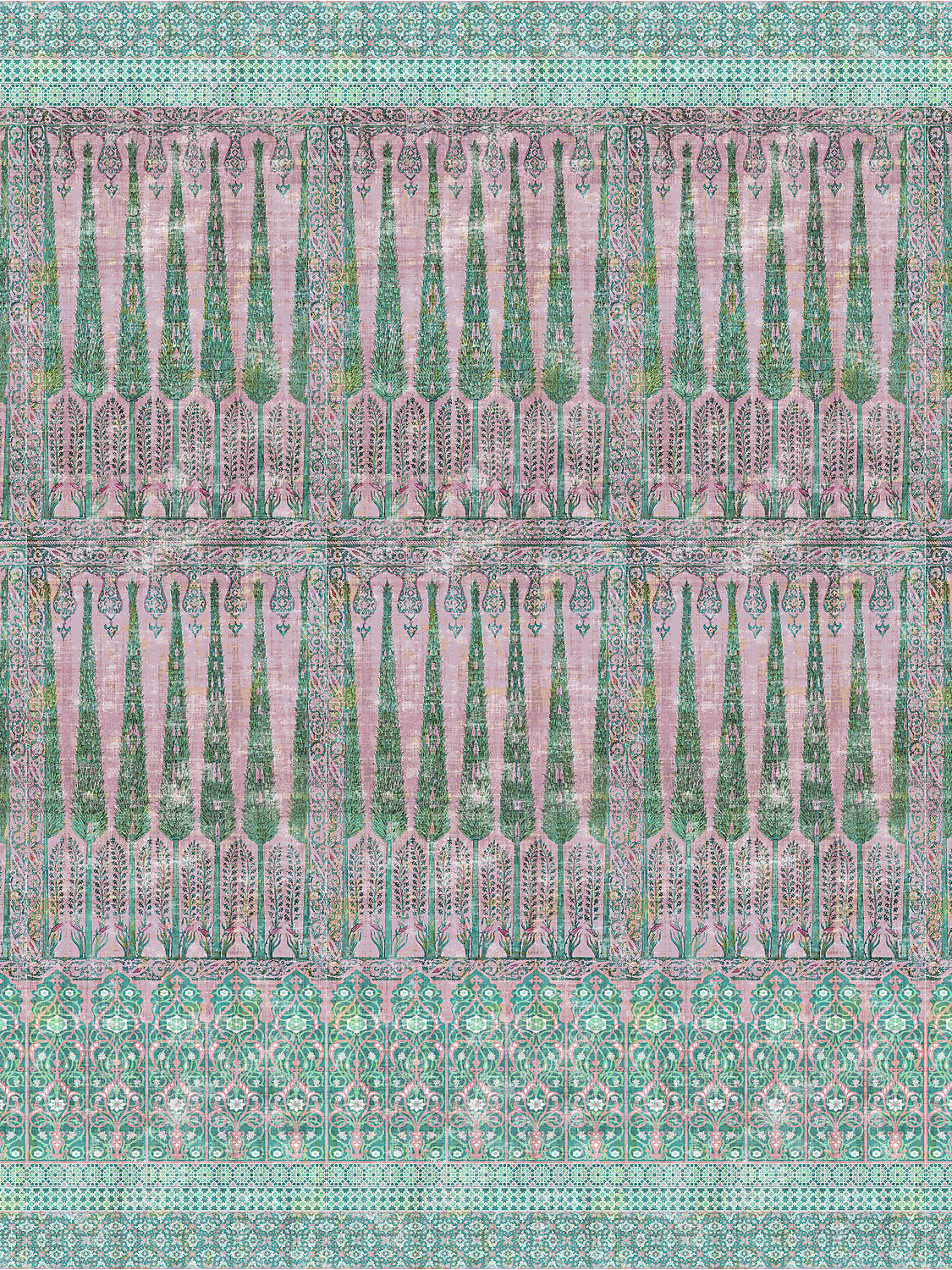 Topkapi Garden | Panel - Green Pink
