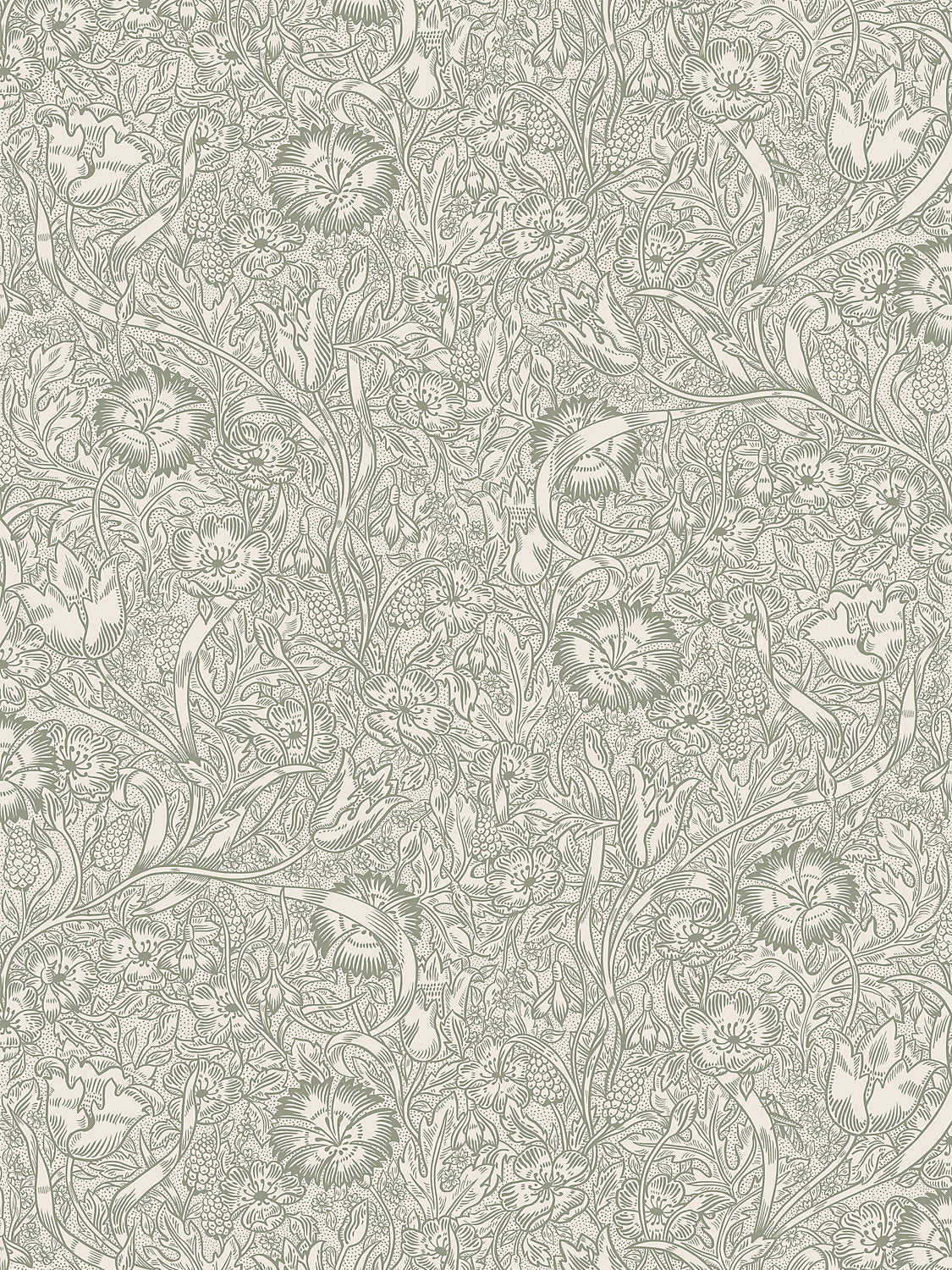 Caroline - Moss Green - Scalamandre Wallpaper