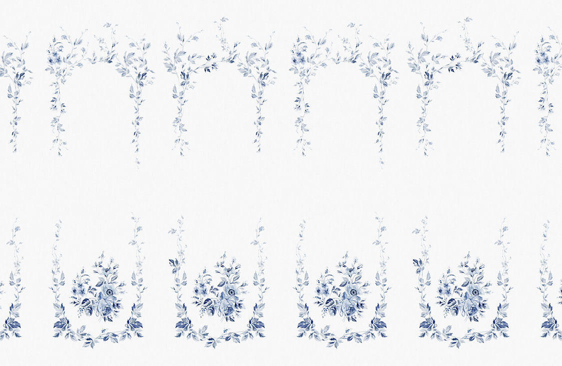 Marieberg | Mural - Blue - Scalamandre Wallpaper