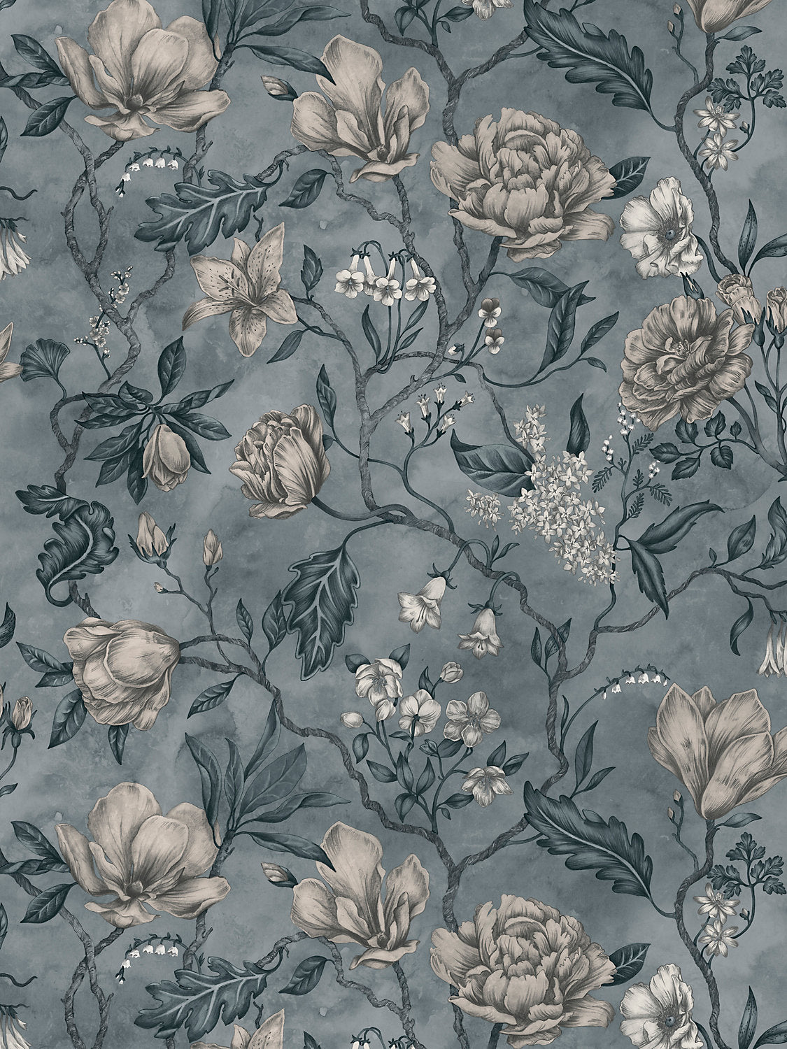 Linda - Misty Blue - Scalamandre Wallpaper