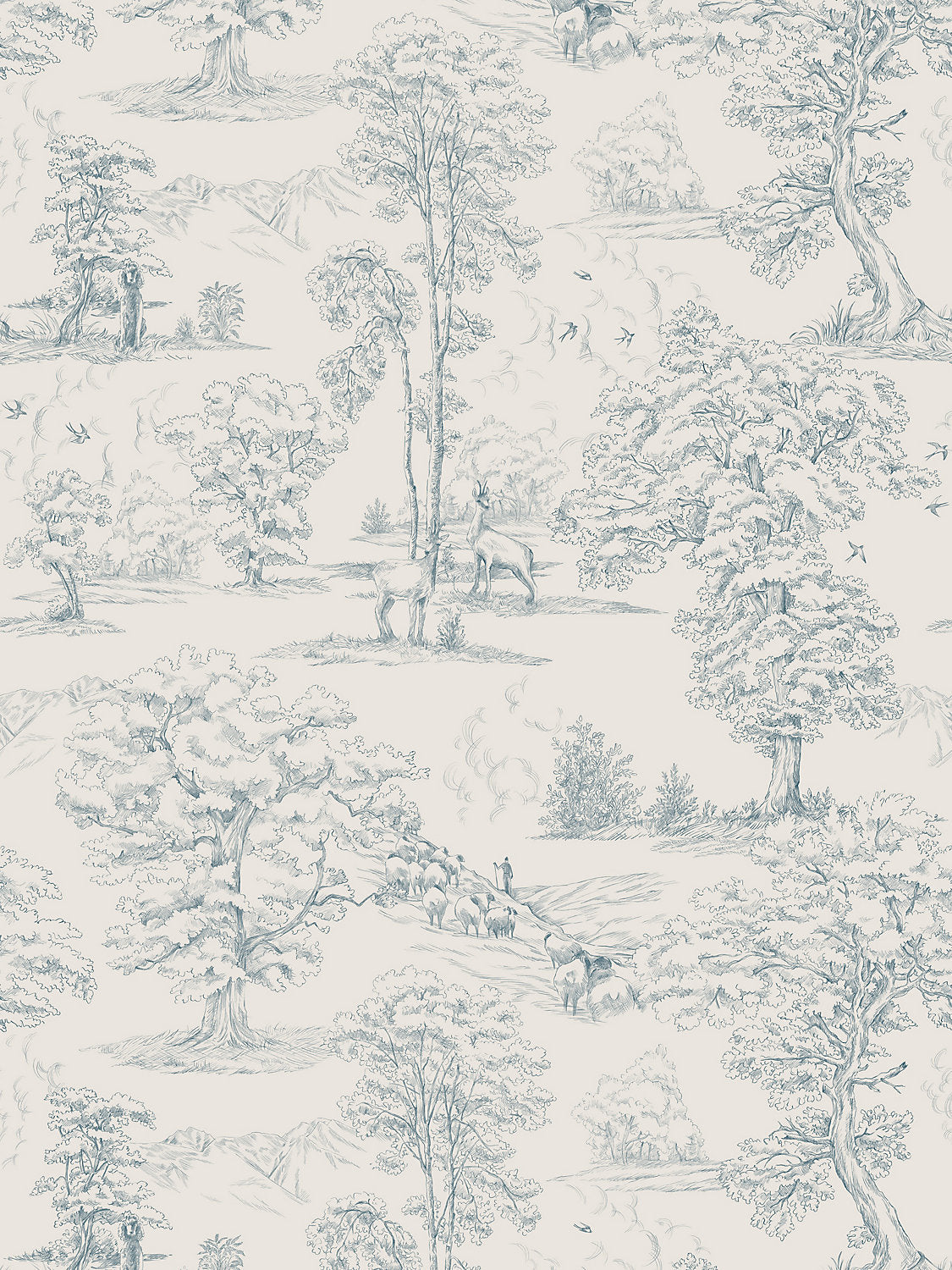Montfort - Indigo Blue - Scalamandre Wallpaper
