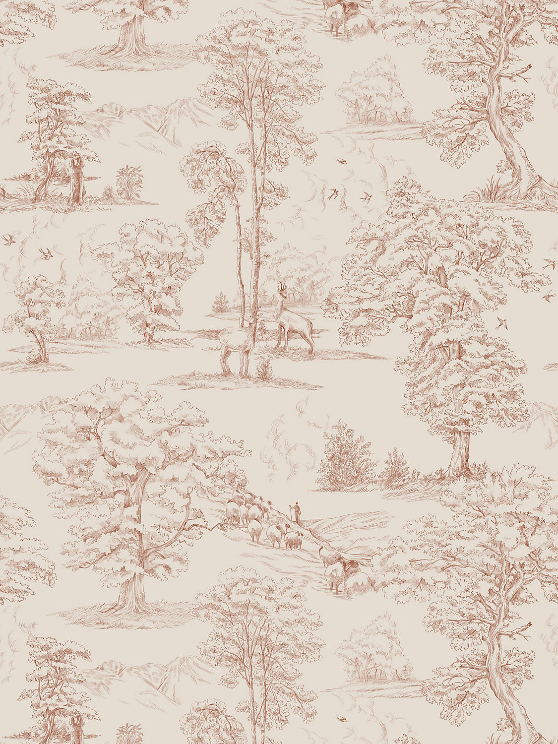 Montfort - Terracotta - Scalamandre Wallpaper