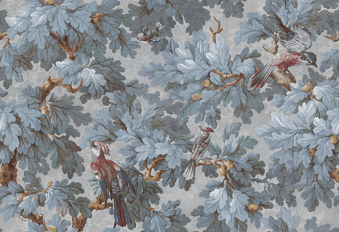 Benjamin | Mural - Misty Blue - Scalamandre Wallpaper