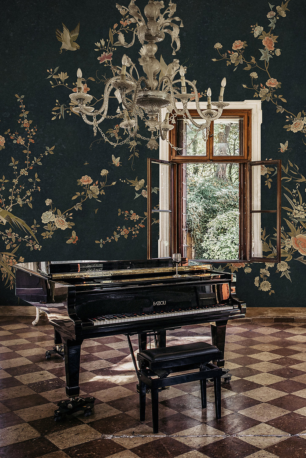 BLOOM - MURAL MIDNIGHT BLUE WSB BLOOM 0428 by Sandberg Wallcovering