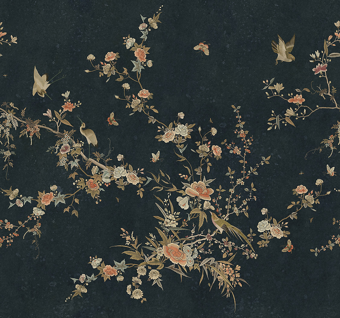 BLOOM - MURAL MIDNIGHT BLUE WSB BLOOM 0428 by Sandberg Wallcovering