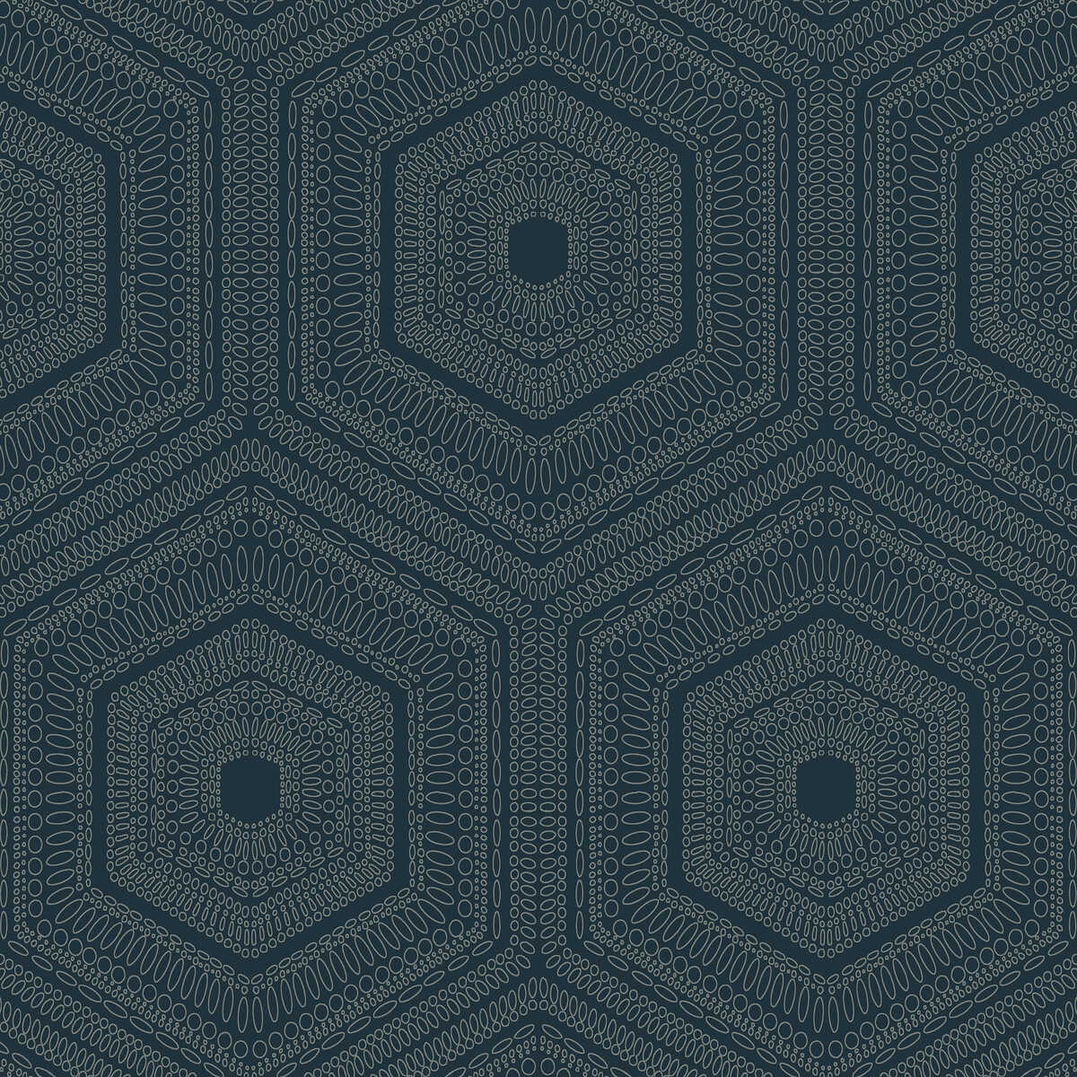 Concentric Groove - Deep Navy - WINFIELD THYBONY Wallpaper