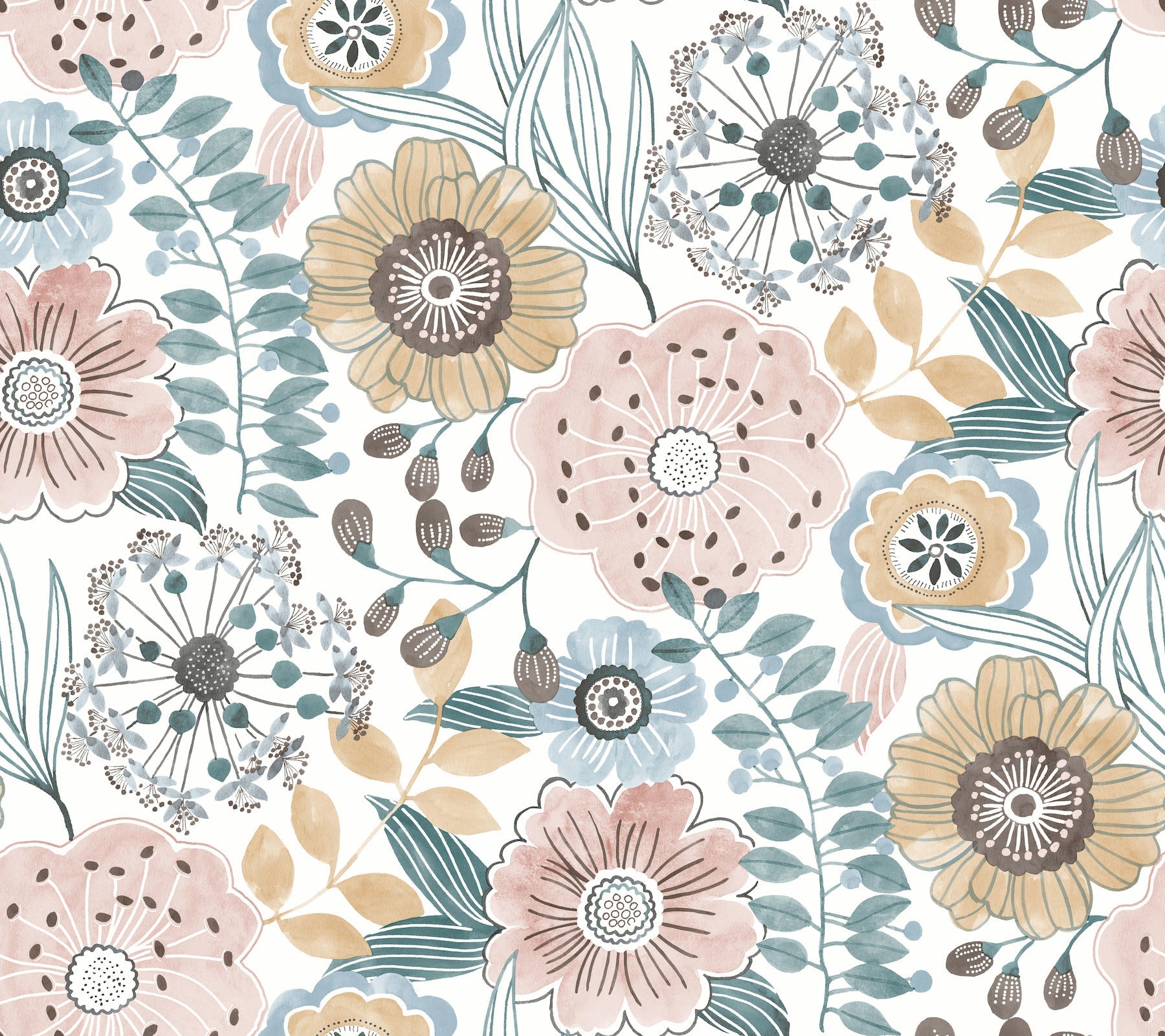 artistic-bouquet-wallpaper-ochre-ocean-york-wallcoverings-zm2891
