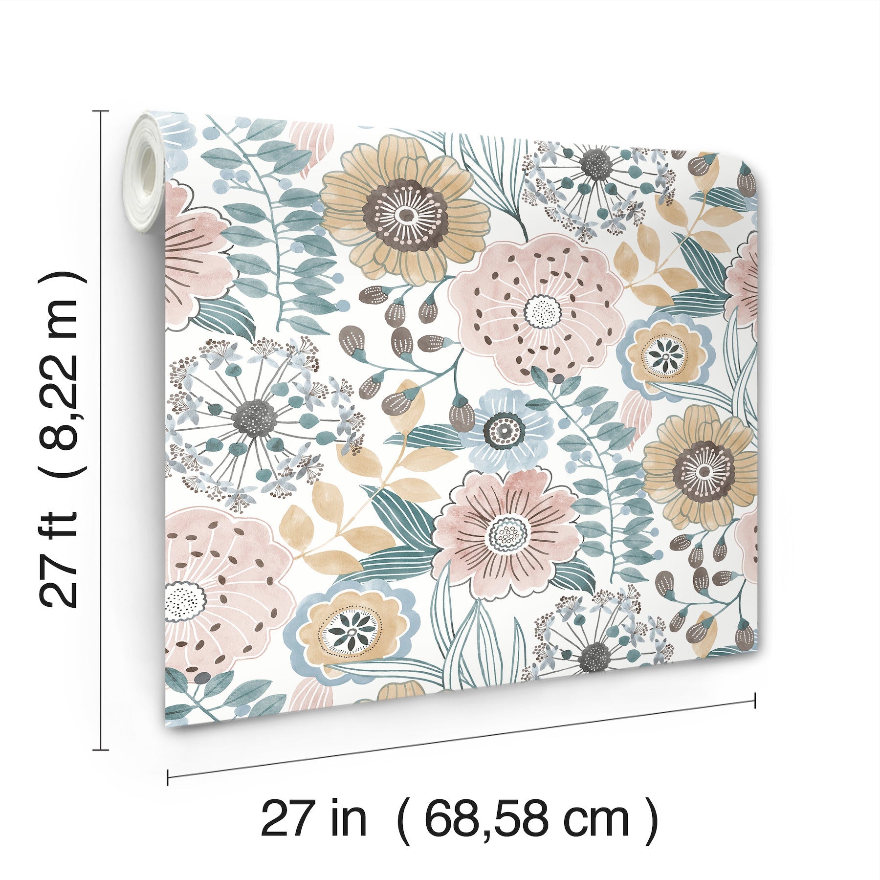 artistic-bouquet-wallpaper-ochre-ocean-york-wallcoverings-zm2891