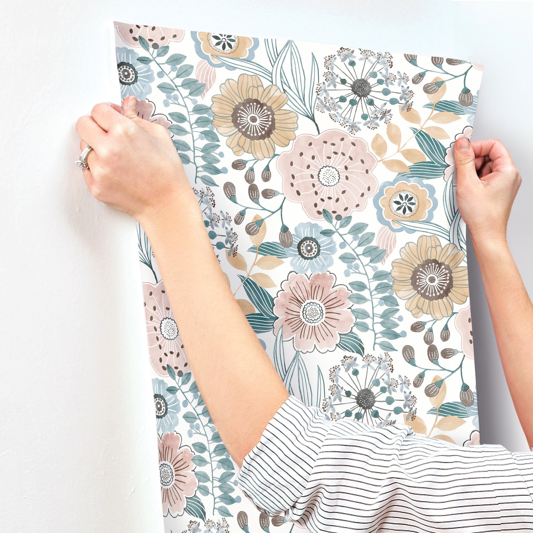artistic-bouquet-wallpaper-ochre-ocean-york-wallcoverings-zm2891