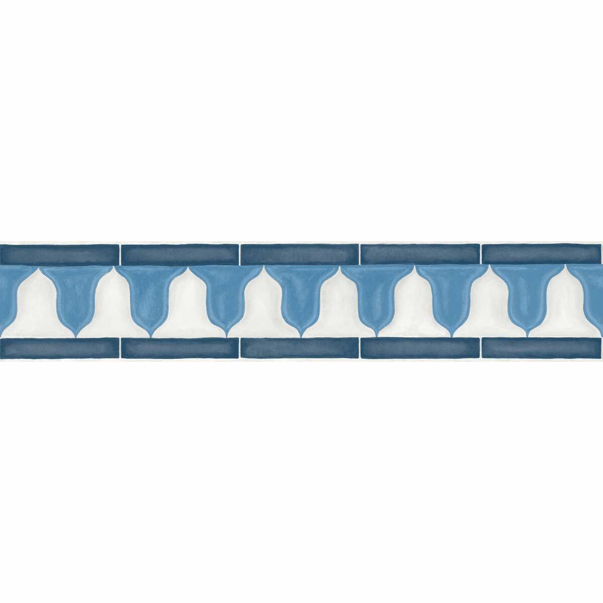 Zellige Border - China Blue & White - COLE & SON Wallpaper