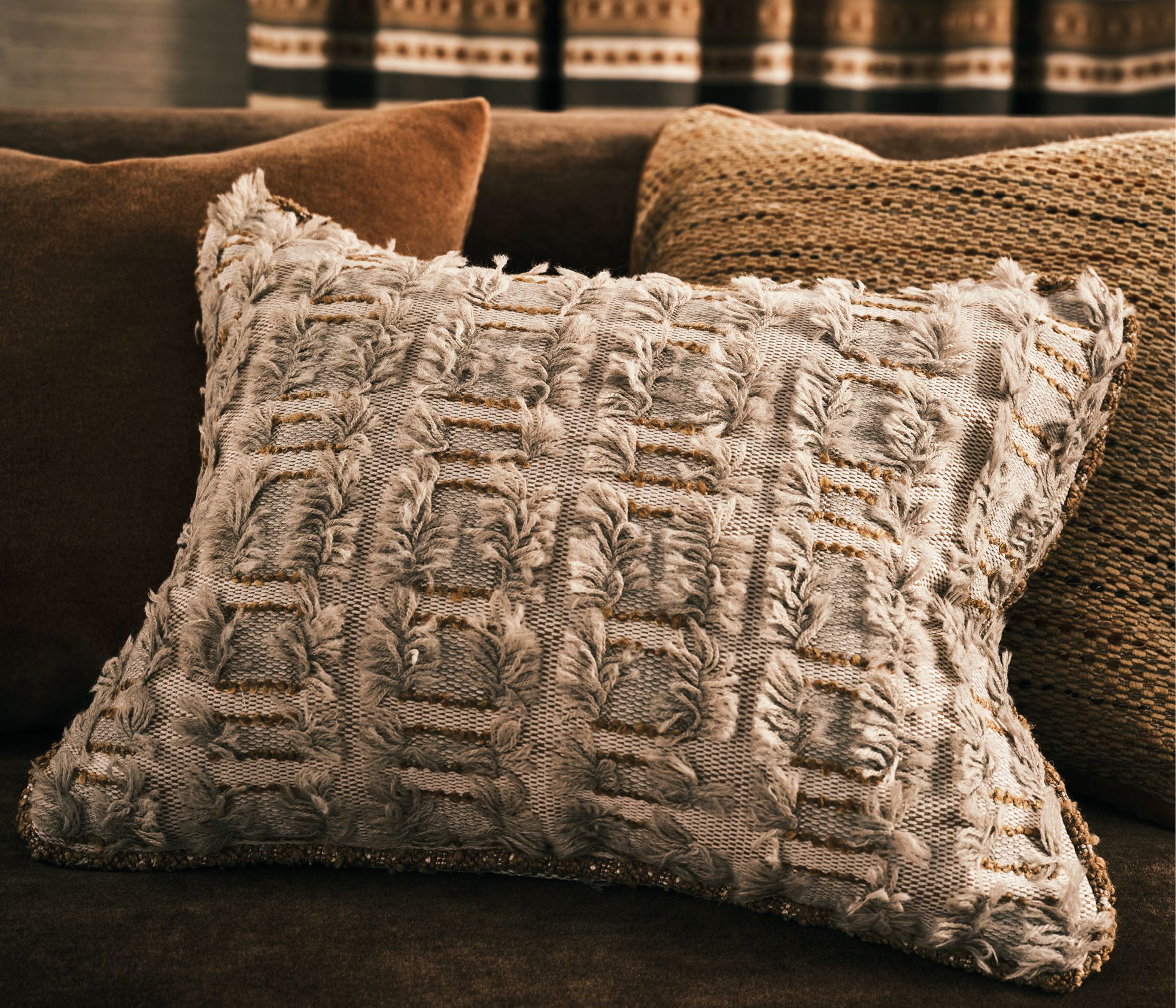 Caraballo Akka Stone/Olive - Osborne & Little - F8046-02 Fabric