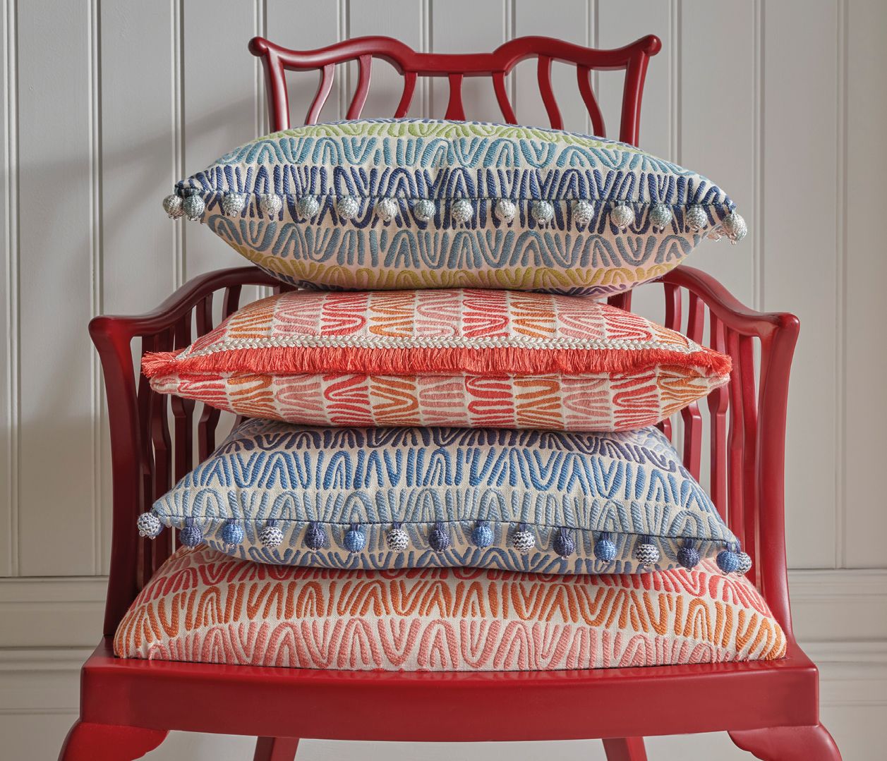 NC Dallimore Weaves Appledore Claret/Red - Nina Campbell - NCF4520-03 Fabric