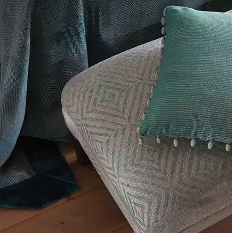 Umbria Assisi Aqua - Nina Campbell - NCF4260-01 Fabric