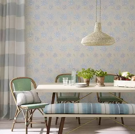 Persian Garden Chenar Cream/Aqua - Osborne & Little - W6497-04 Wallcovering