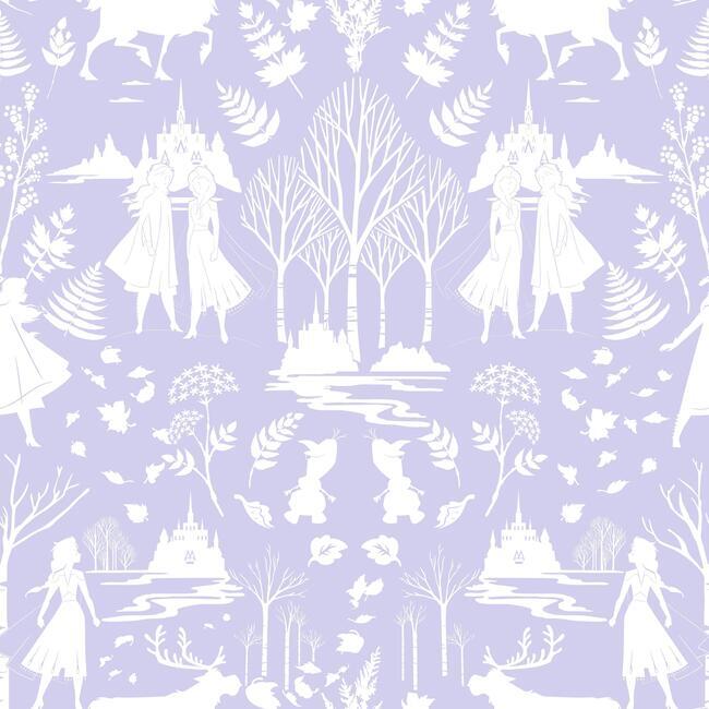 Disney Frozen 2 Nordic Wallpaper - Purple - York Wallcoverings - DI1013