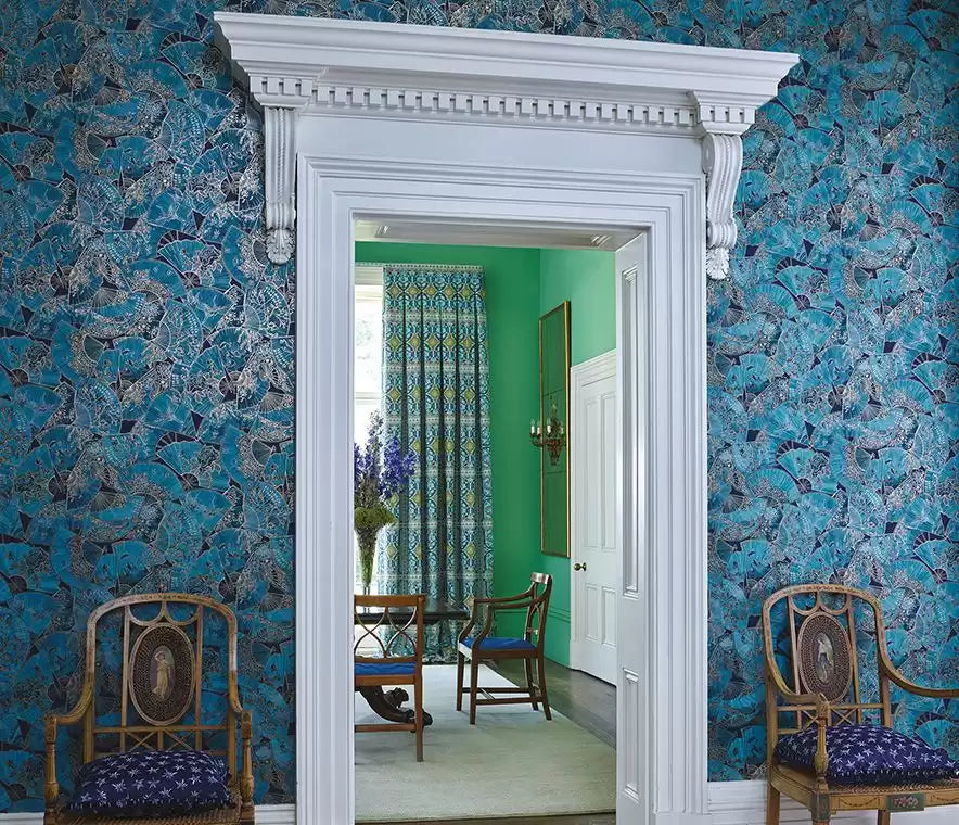Belvoir Fanfare Electric Blue/Gold - Matthew Williamson - W7146-02 Wallcovering