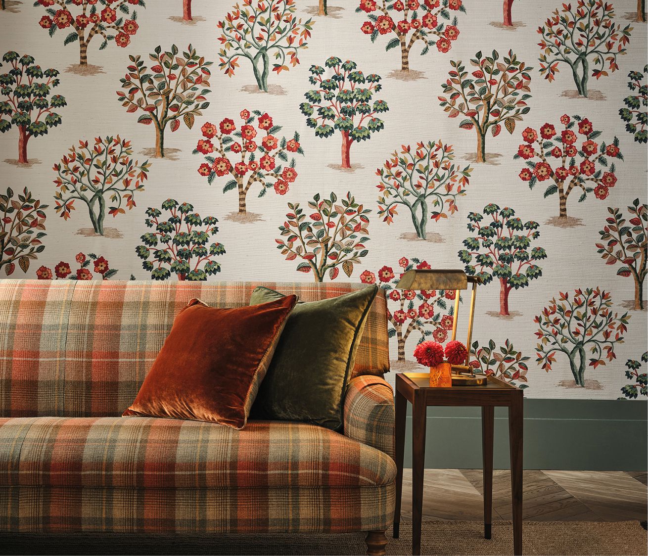 Honfleur Fener Grove Blue/Green - Nina Campbell - NCW4590-02 Wallcovering