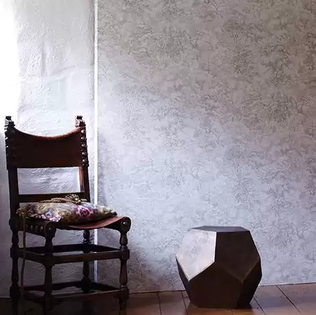 Pasha Folyo Aqua/Metallic Gilver - Osborne & Little - W6757-01 Wallcovering