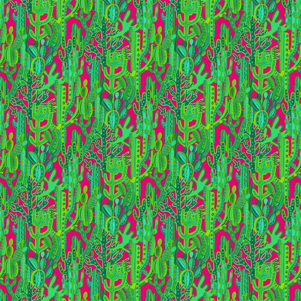 Gdt54910020 Cactus Rosa Verde Gaston Y Daniela Fabric