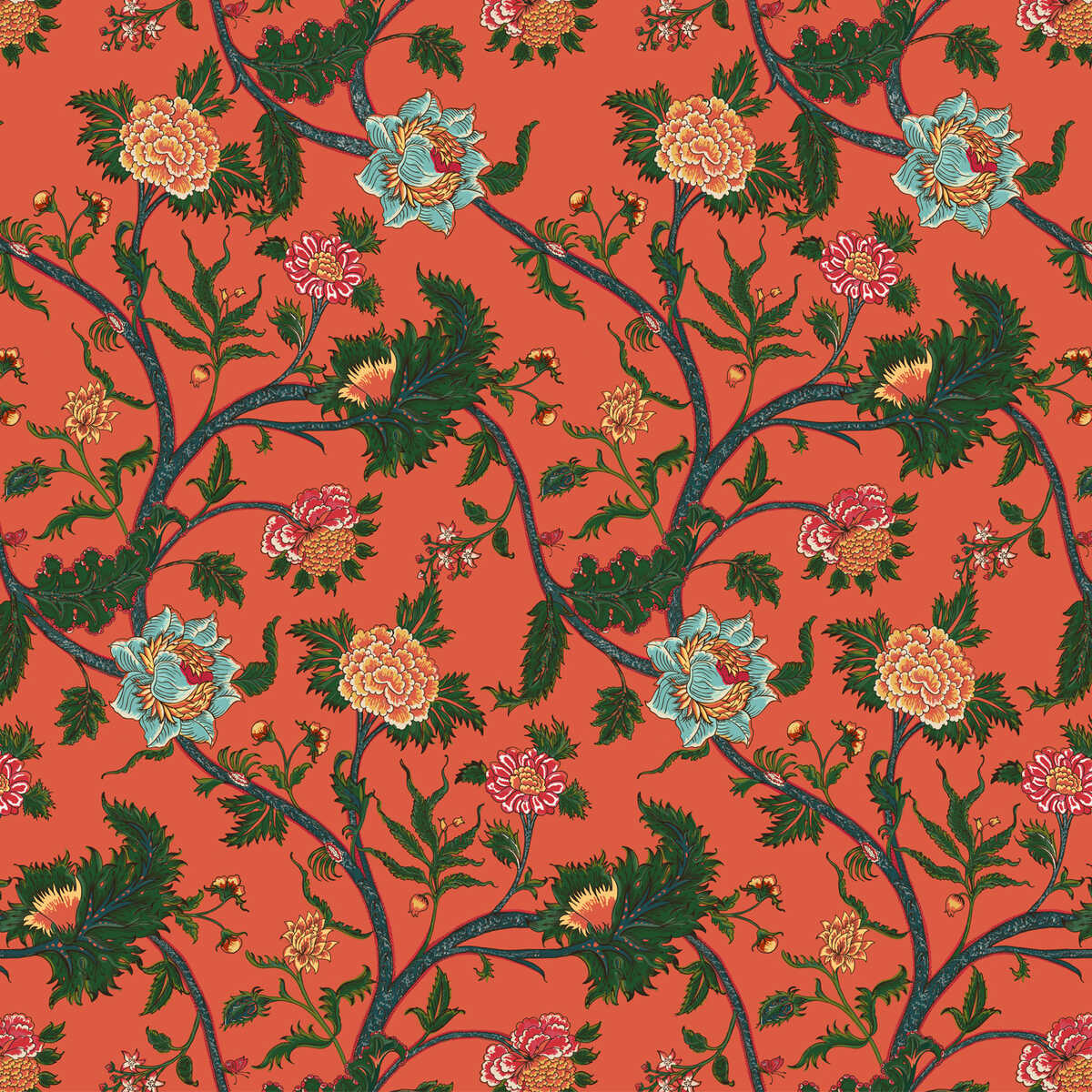 Palampore - Coral - GASTON Y DANIELA Fabric