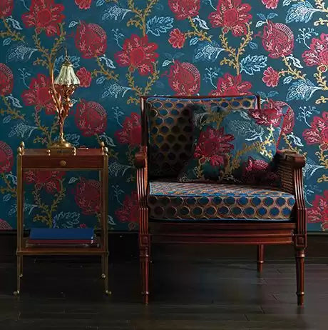 Gioconda Blue/Coral - Nina Campbell - NCF4250-04 Fabric