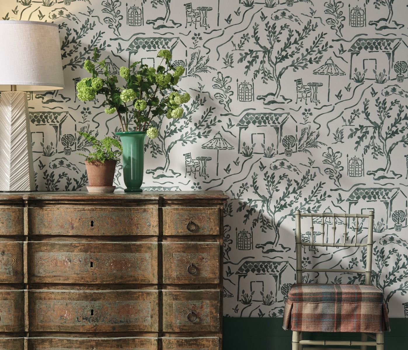 Honfleur La Quintinie Eucalyptus - Nina Campbell - NCW4594-03 Wallcovering