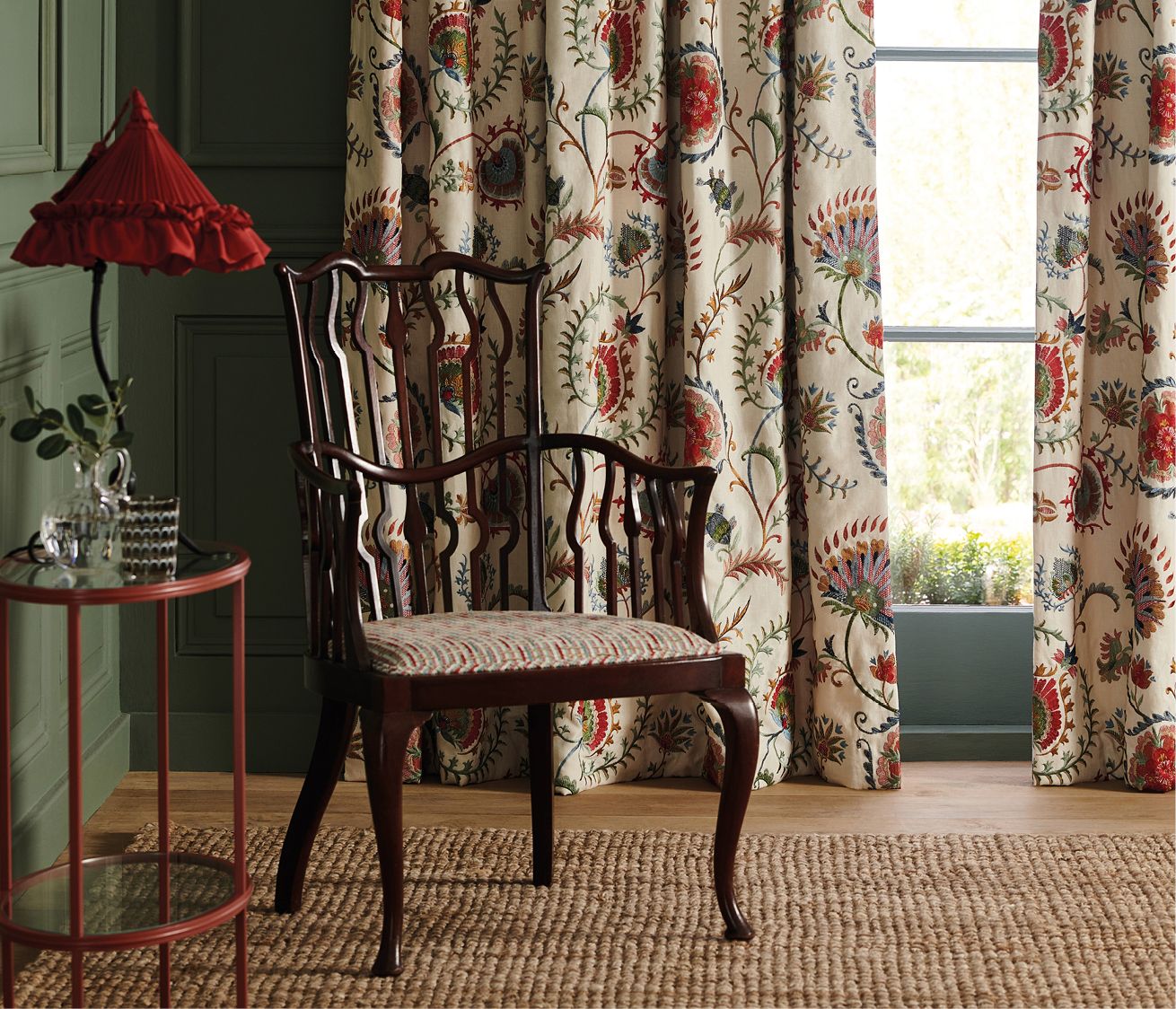 NC Farnaz Mandana Sage/Russet/Ivory - Nina Campbell - NCF4560-03 Fabric