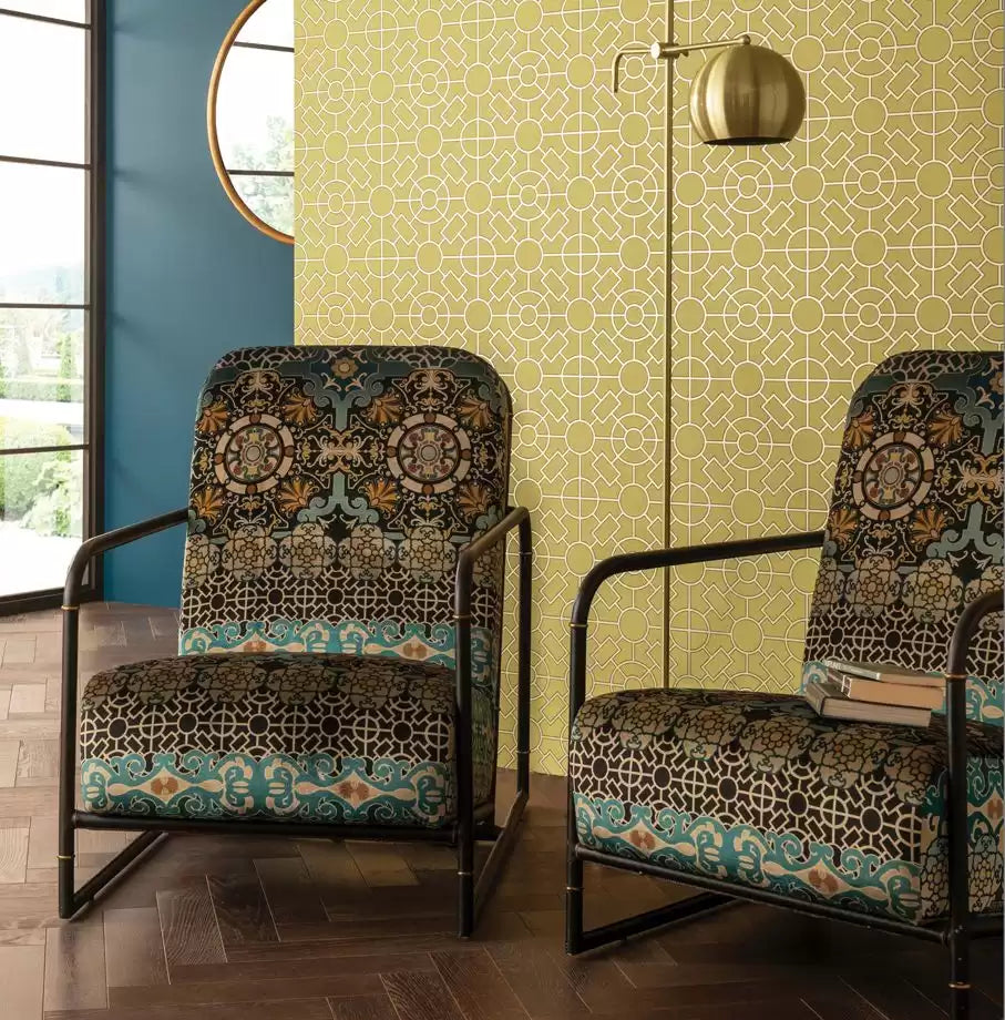 Mansfield Park Mansfield Black/Ginger - Osborne & Little - F7400-02 Fabric