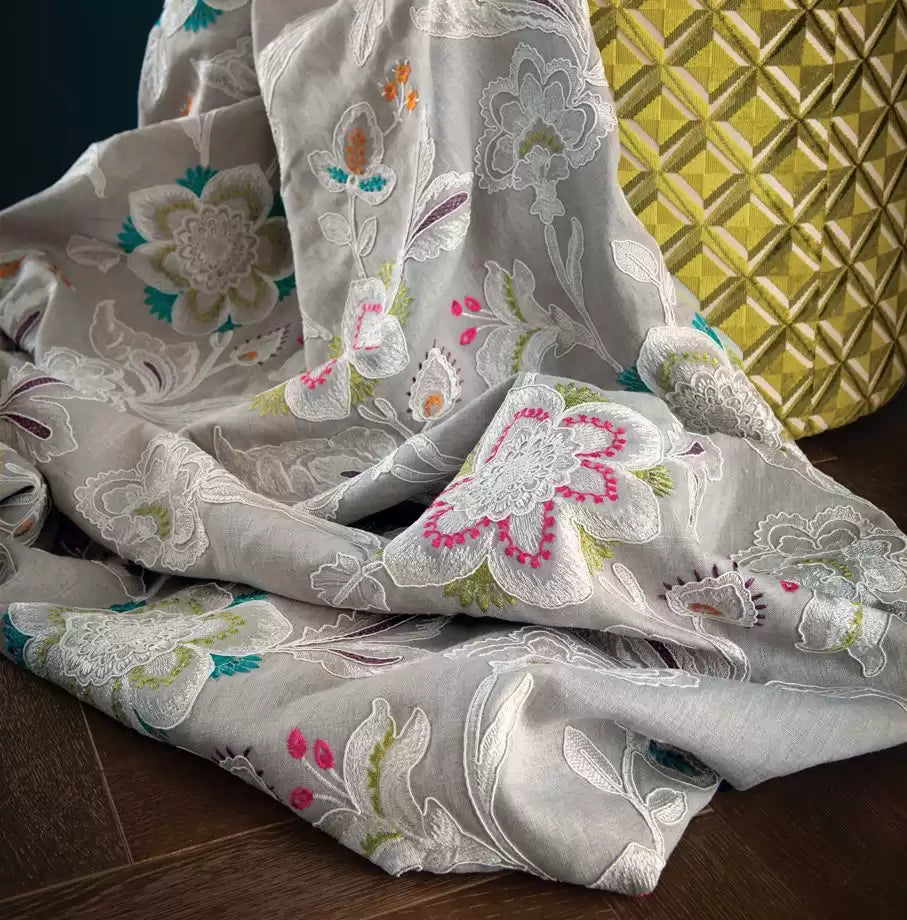 Mansfield Park Rosings Dove/Cobalt - Osborne & Little - F7401-02 Fabric