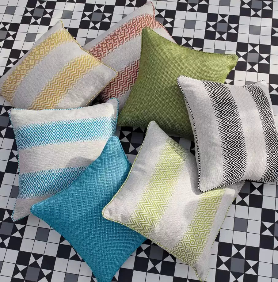 Summerhouse Hammock Linen/Turquoise - Osborne & Little - F7445-01 Fabric