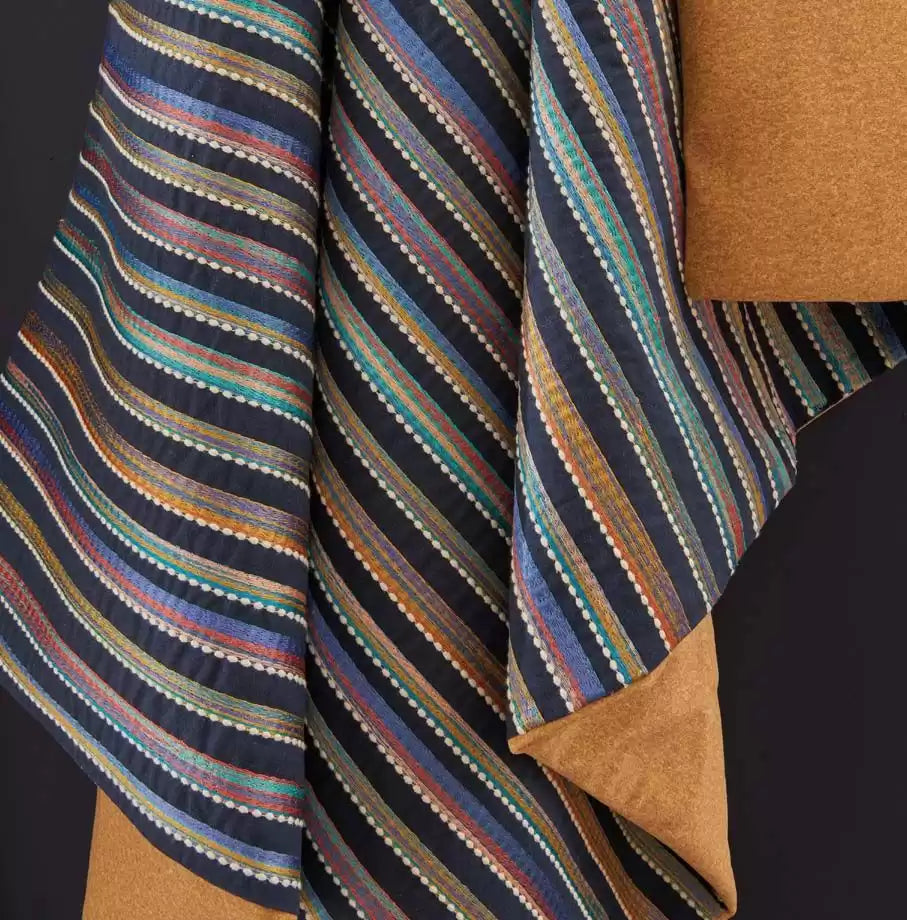 Kandy Terracotta/Charcoal - Osborne & Little - F7596-01 Fabric